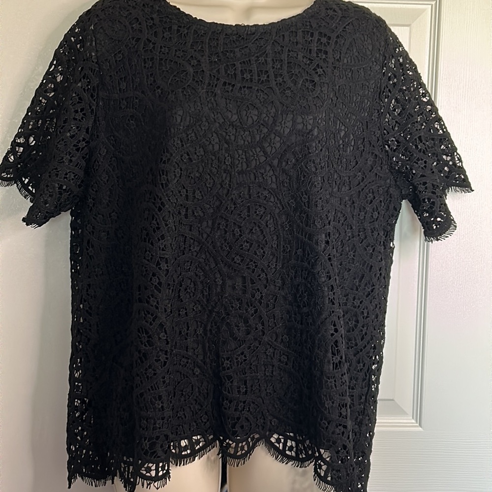PHILOSOPHY | LACE TOP | XL | BLACK